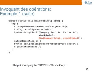 Invoquant des opérations:
Exemple 1 (suite)




                            15
 