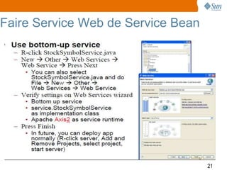 Faire Service Web de Service Bean




                                    21
 