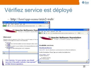 Vérifiez service est déployé




                               22
 