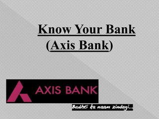 Know Your Bank
(Axis Bank)
 