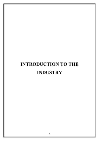 INTRODUCTION TO THE
INDUSTRY
6
 