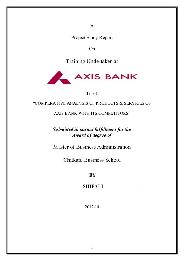literature review of axis bank