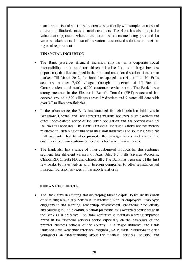Project report on home loan of axis bank Project report on home loan of axis bank