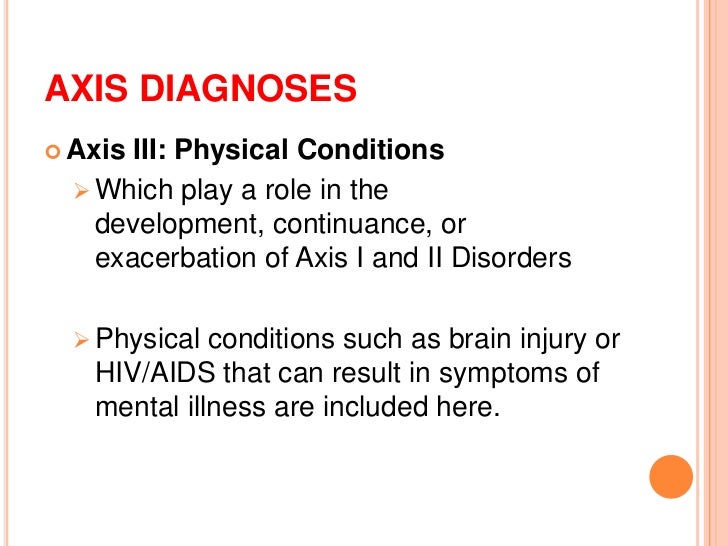 Axis diagnoses