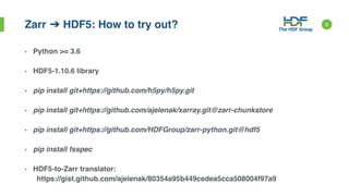 HDF5 Zarr | PPT