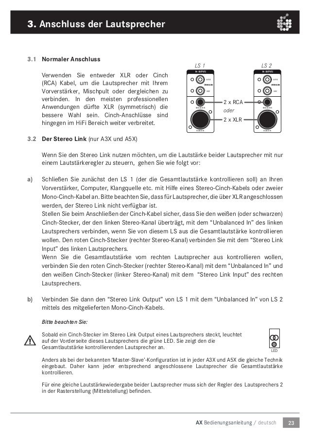 adam a5x stereo link