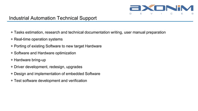 AXONIM 2018 industrial automation technical support | PPT