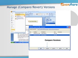 Manage (Compare/Revert) Versions




                         Compare Versions




                                            38
 