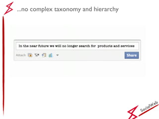 SocialWeb ...no complex taxonomy and hierarchy 