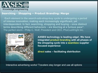 .  Knowledge engineering Searching   - Shopping – Product Branding: Merge “ Each element in the search- ads -shop-buy  cyc...