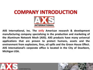 AXS International, Inc. The only American research & development
manufacturing company specializing in the production and ...