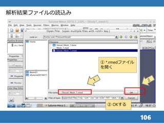 106
解析結果ファイルの読込み
① *.rmedファイル
を開く
② OKする
 