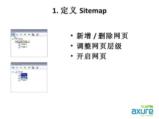 1. 定义 Sitemap


    • 新增 / 删除网页
    • 调整网页层级
    • 开启网页
 