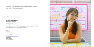 © 2016 Pitra Satvika and Aya Anjani
AYA ANJANI - WRAPS & ROLLS
Digital Edition, March 2016
All rights reserved.
No part of this publication may be reproduced or transmitted in any form or by any
means, electronic or physical, including photography or any retrieval system, without
written permission from Pitra Satvika and Rica Leyona.
Model
Aya Anjani
Twitter: @sarahanjanip
Instagram: @ayanjanisaraht
Photographer and Book Designer
Pitra Satvika
Twitter: @pitra
Instagram: @pitra
“I like food. I like eating. And I don’t want to deprive myself of
good food.” ― Sarah Michelle Gellar
 