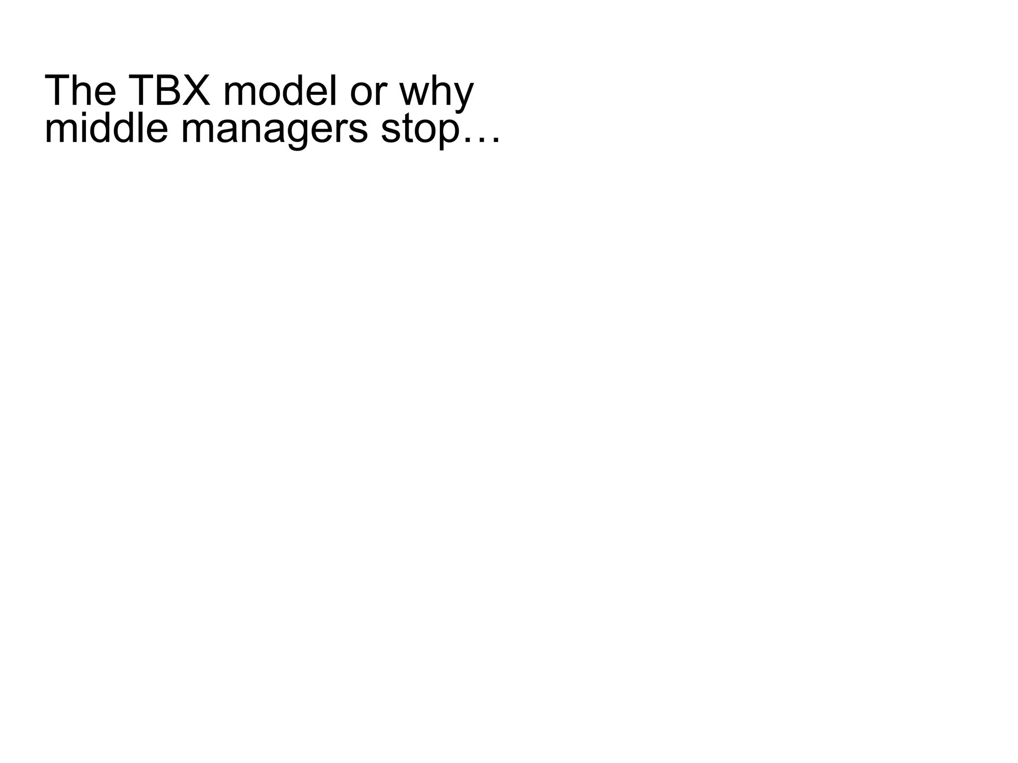 The TBX model or why
middle managers stop…
 