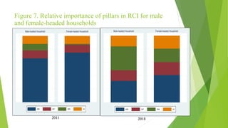 Figure 7. Relative importance of pillars in RCI for male
and female-headed households
2011 2018
 