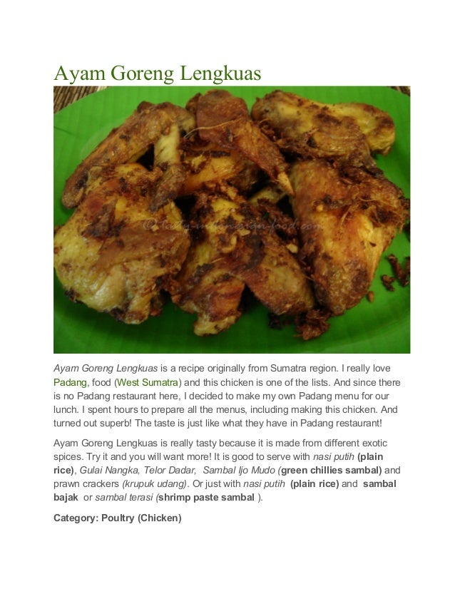 Ayam goreng lengkuas