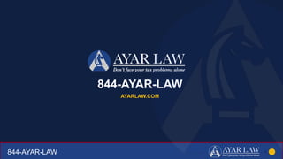 1844-AYAR-LAW
844-AYAR-LAW
AYARLAW.COM
 