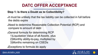 Ayar law -IRS offer in Compromise | PPTX