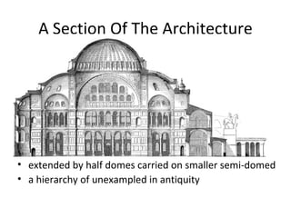 A Section Of The Architecture extended by half domes carried on smaller semi-domed  a hierarchy of unexampled in antiquity 