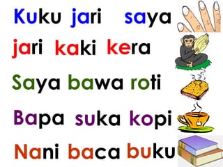 Ku ku ja ri sa ya ja ri ka ki ke ra Sa ya ba wa ro ti Ba pa su ka ko pi Na ni ba ca bu ku 