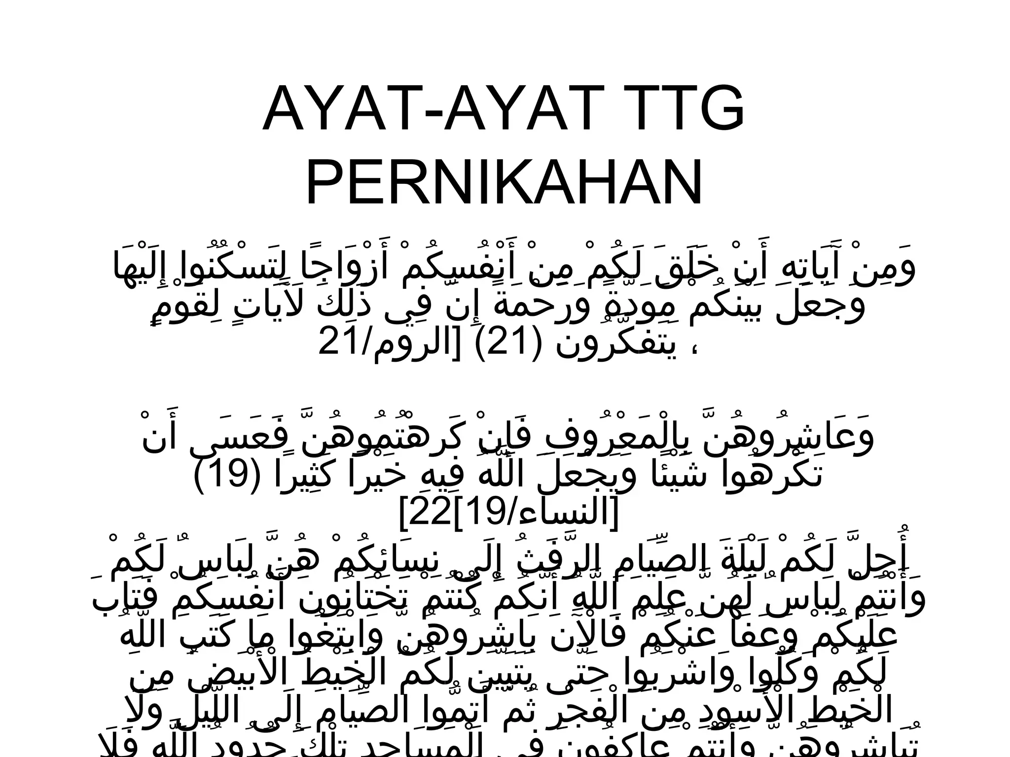 Ayat ayat ttg pernikahan | PPT