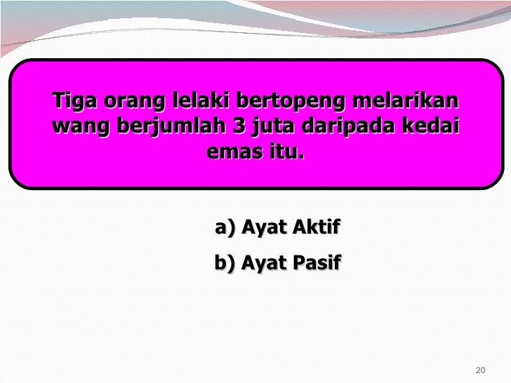 Ayat Aktif dan Ayat Pasif