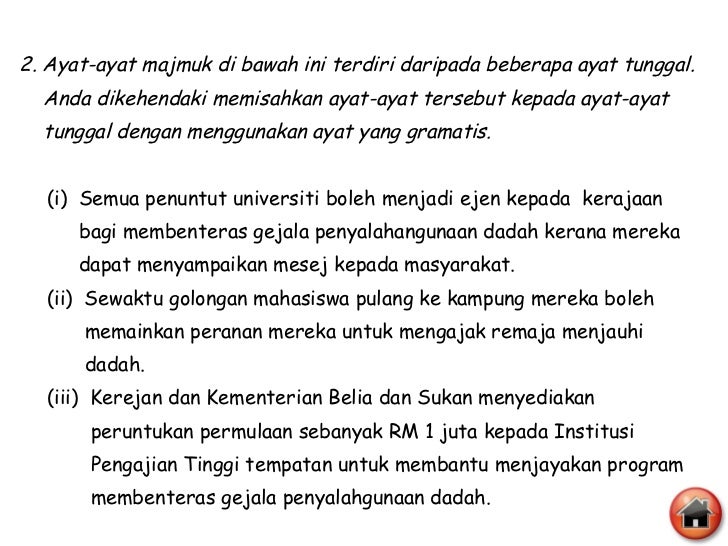 Contoh Ayat Majmuk Menjadi Ayat Tunggal - Contoh Kertas