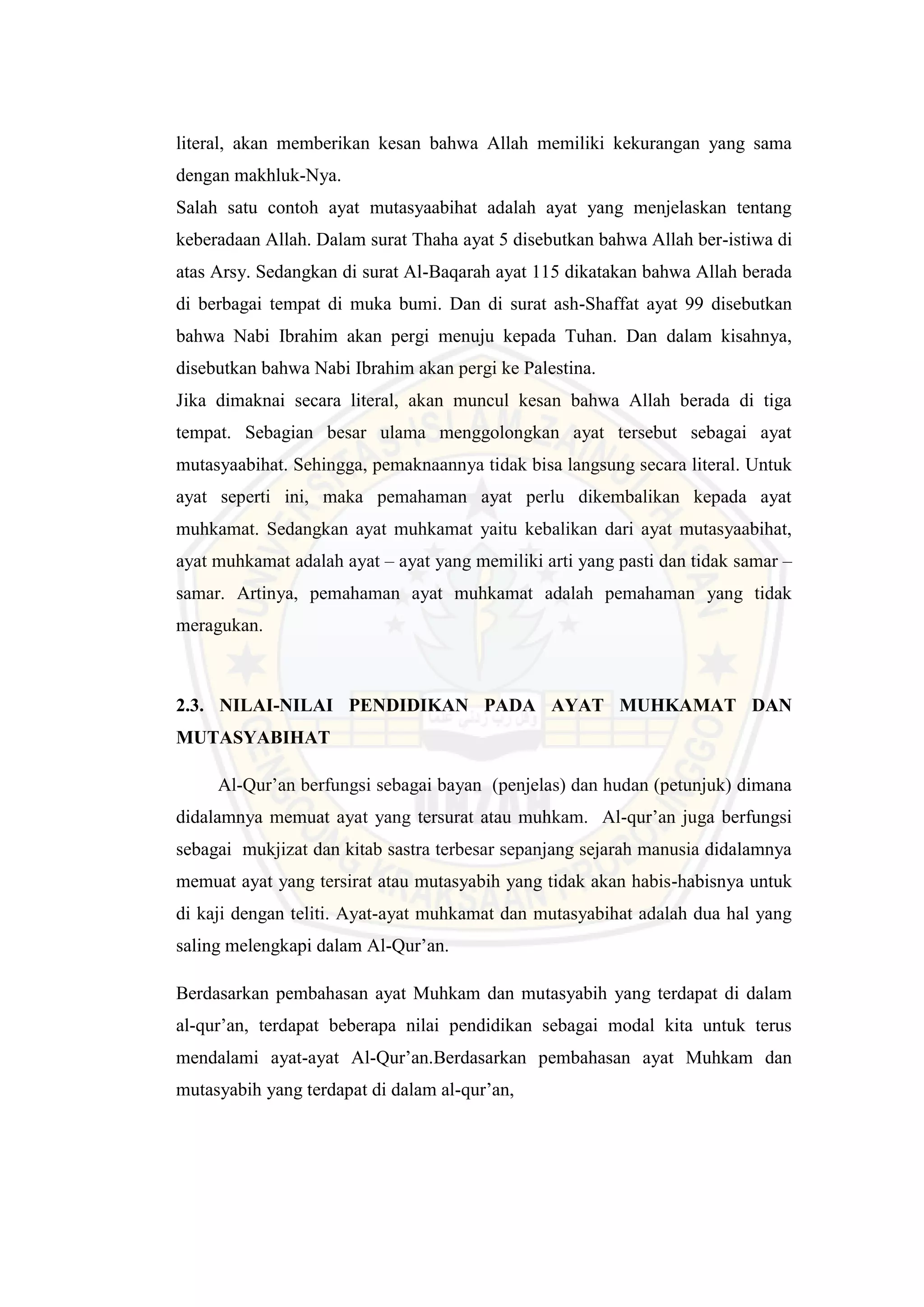 Ayat Muhkamat Dan Mutasyabihat pdf