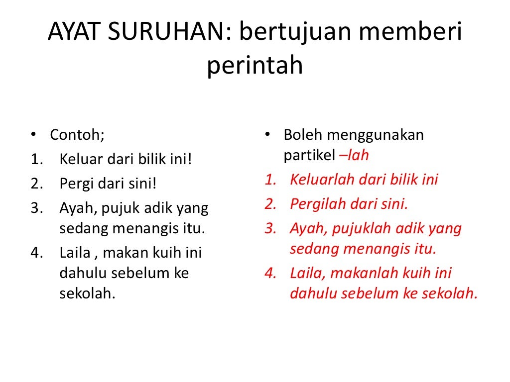 Bahasa Melayu Tatabahasa Ayat Perintah