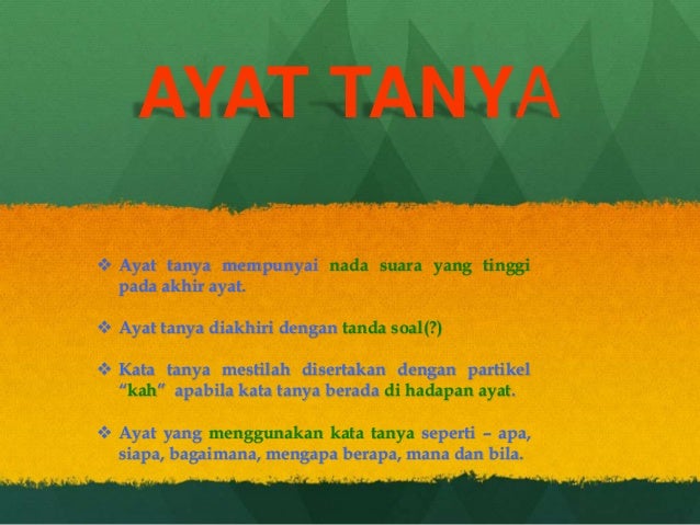 Kata Tanya Ayat Tanya