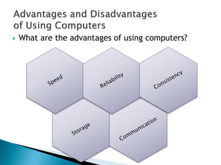  What are the advantages of using computers?
 