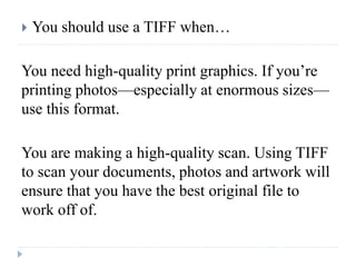 E - TECH : File Image Formats | PPTX
