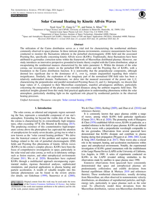 Solar Coronal Heating by Kinetic Alfvén Waves | PDF