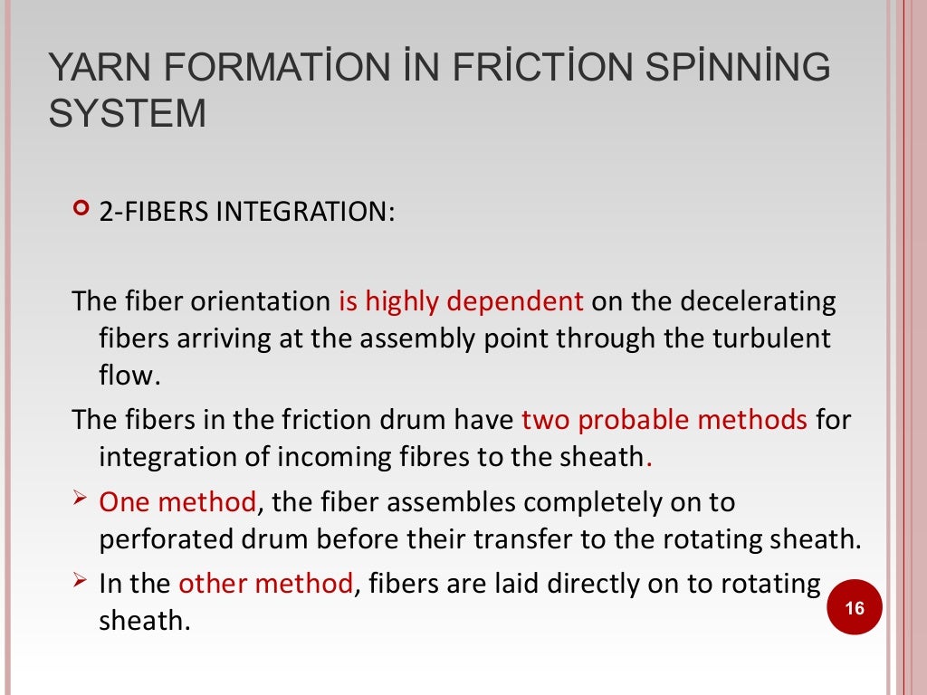 FRICTION SPINNING TECHNOLOGY, (M.S)