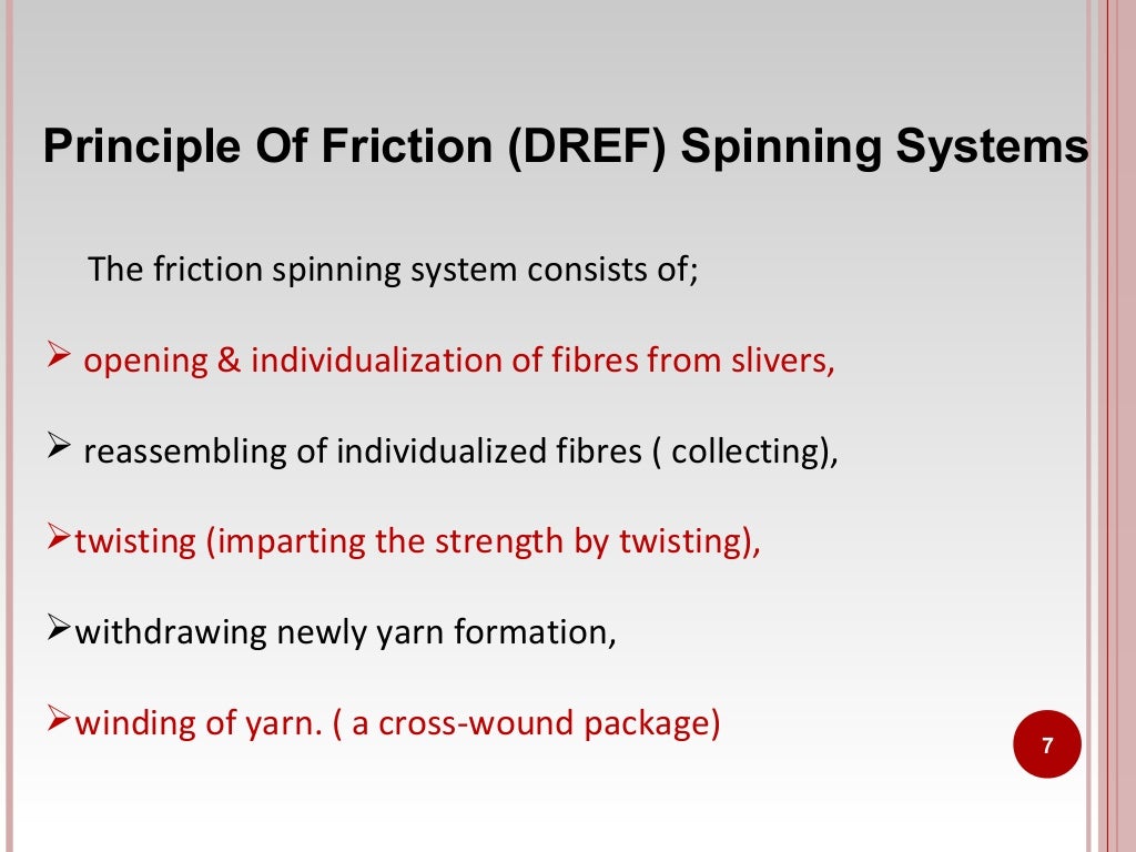FRICTION SPINNING TECHNOLOGY, (M.S)