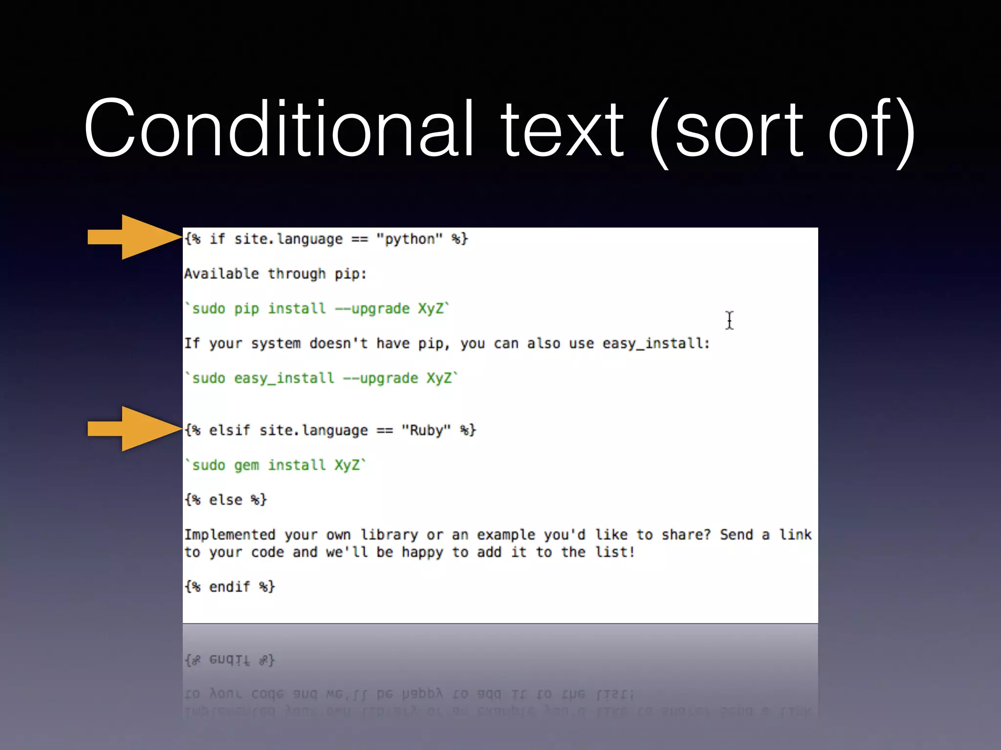 Conditional text (sort of)
 