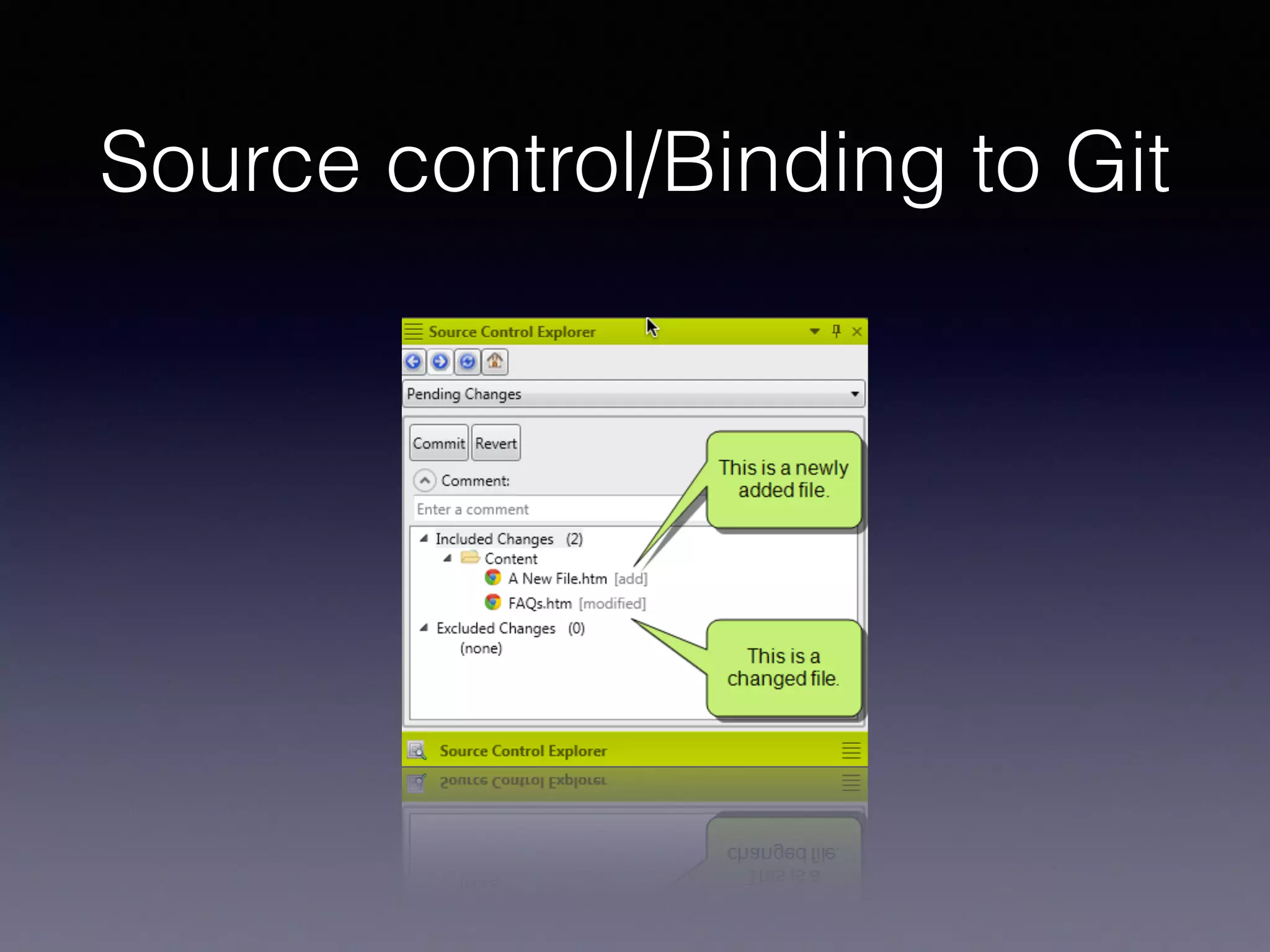 Source control/Binding to Git
 
