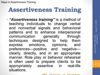 Assertive Training. Examples Assertiveness Training for Students | PPTX