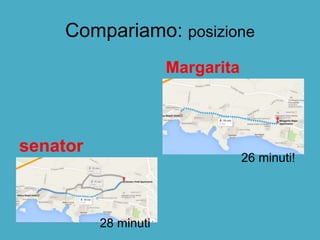 Compariamo: posizione
senator
Margarita
26 minuti!
28 minuti
 