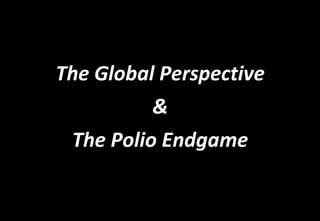 The Global Perspective
&
The Polio Endgame
 