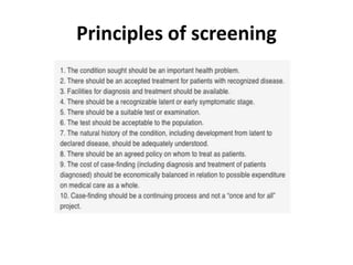 Principles of screening
 