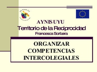 AYNISUYU   Territorio de la Reciprocidad Francesca Sorbara ORGANIZAR COMPETENCIAS INTERCOLEGIALES 