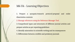 AyPG-RM - Module 6 Unit 6 Referencing in Research | PPTX