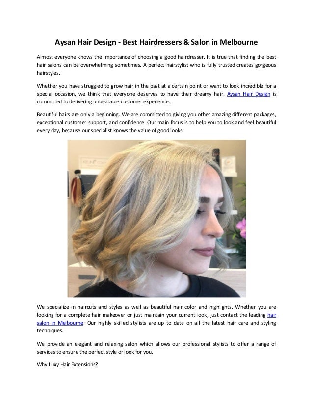 Aysan Hair Design Best Hairdressers Amp Salon In Melbourne Conver