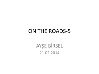 ON THE ROADS-5
AYŞE BİRSEL
21.02.2014

 