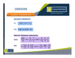 ÁLGEBRA Y TRIGONOMETRÍA
 