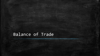 Balance of Trade
 