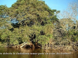 ¿No debería la ciudadanía tomar parte en estas decisiones?   