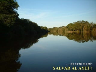 …  no será mejor  SALVAR AL AYUÍ ..? 